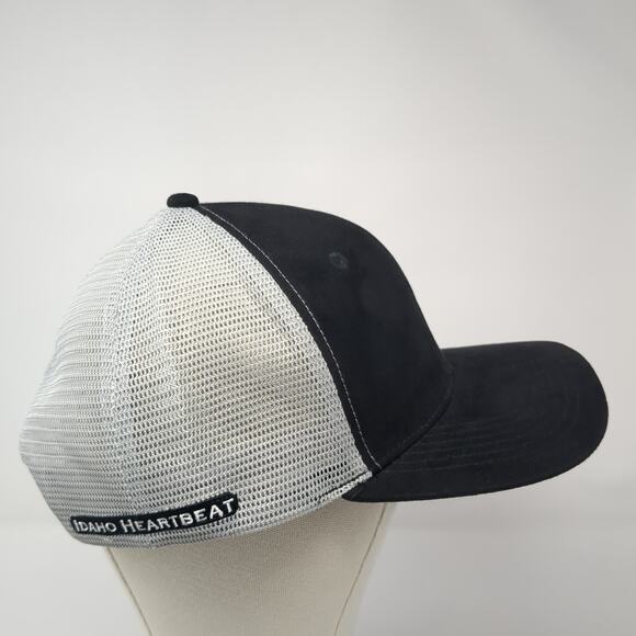 Idaho Heartbeat Trucker Hat Black OS Adjustable Mesh Back The Heartbeat Brand - Picture 5 of 9